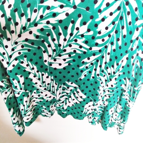 Anthropologie Maeve Cayenne Green Tropical Leaf Print Swing Trapeze Dress XS - Picture 6 of 10